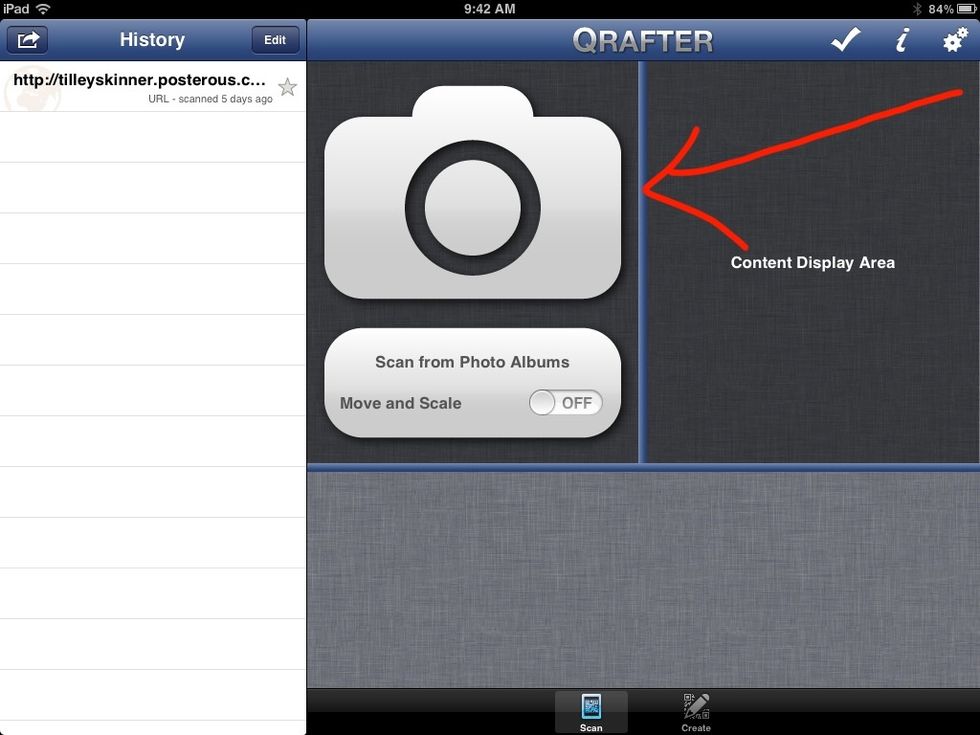 Open the app you want to scan with and press on the camera symbol. Hold the view over the code until it locates it.
