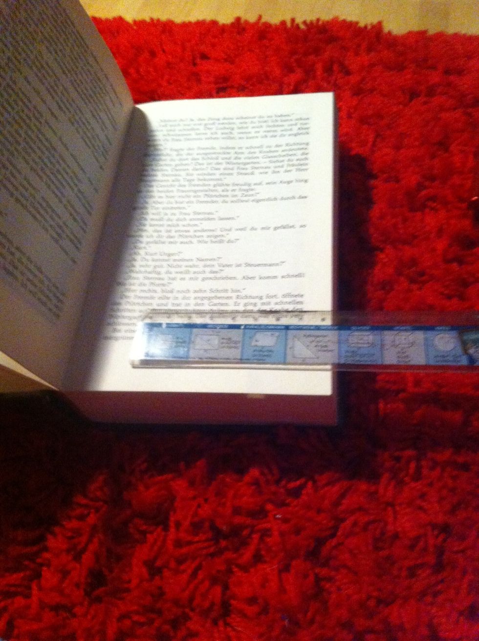 Open the book on about page thirty and take your ruler to frame the page in a 1 inch frame.