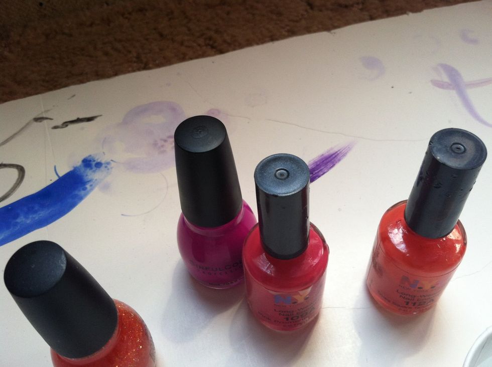 Open the bottles of polish you plan to use because you will need to be quick with the next few steps.