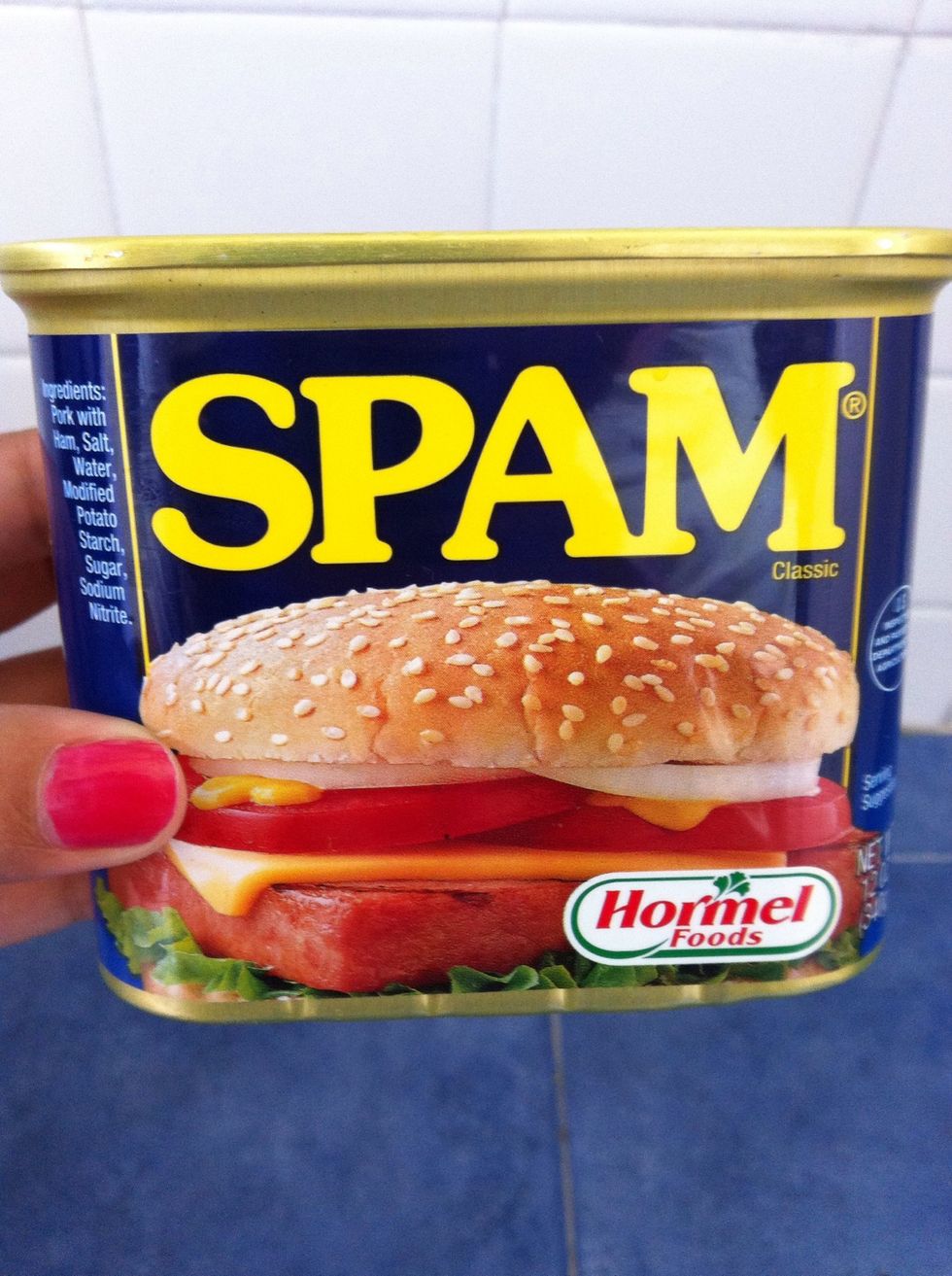 Open the Can, cut ham into cubes.
