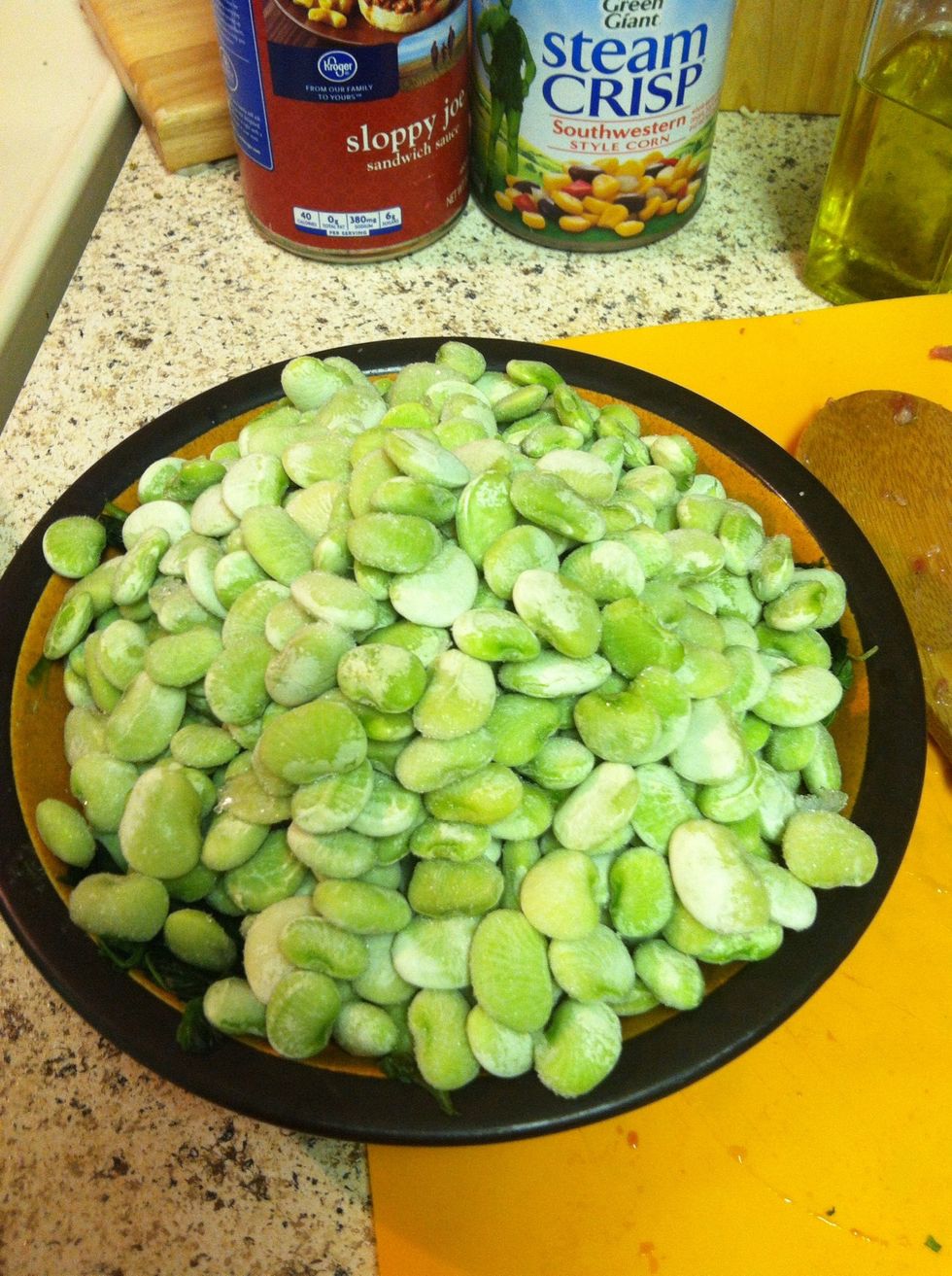 Open the Lima beans and pick out any bad ones. No need to defrost these.