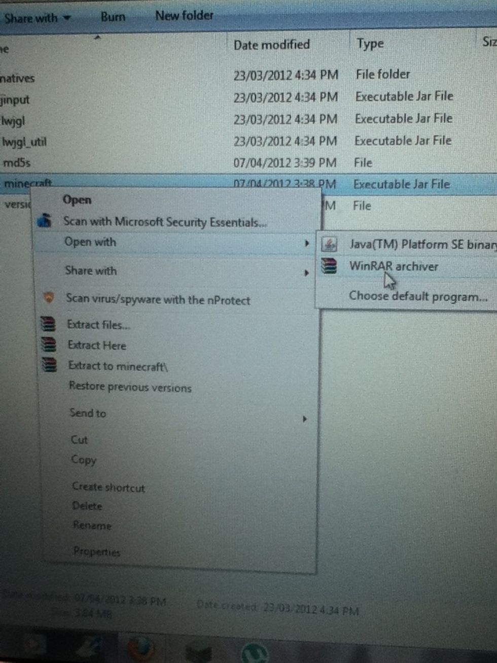 Open the minecraft jar with WINRAR!