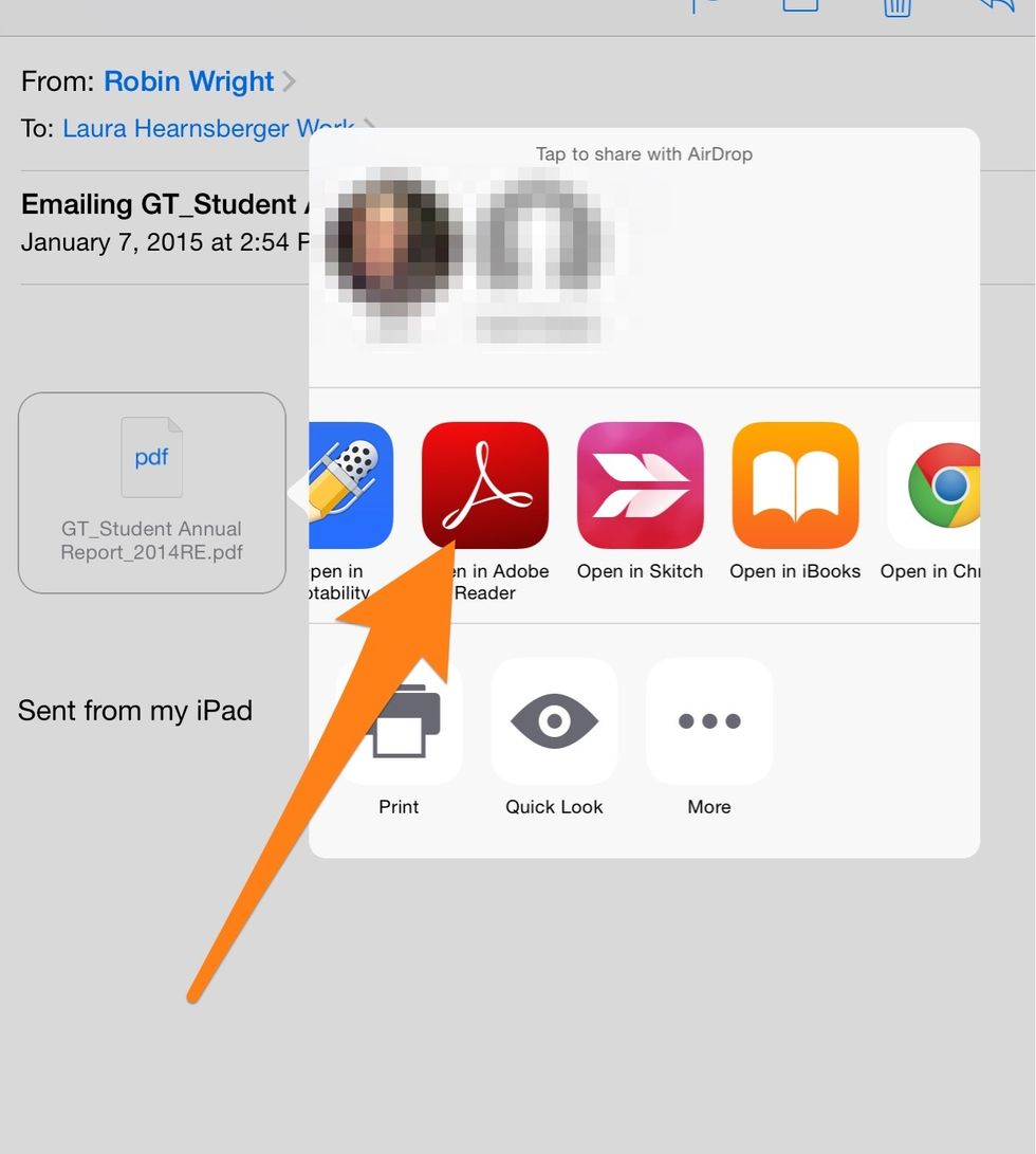 Open the report in the Adobe Reader app.
