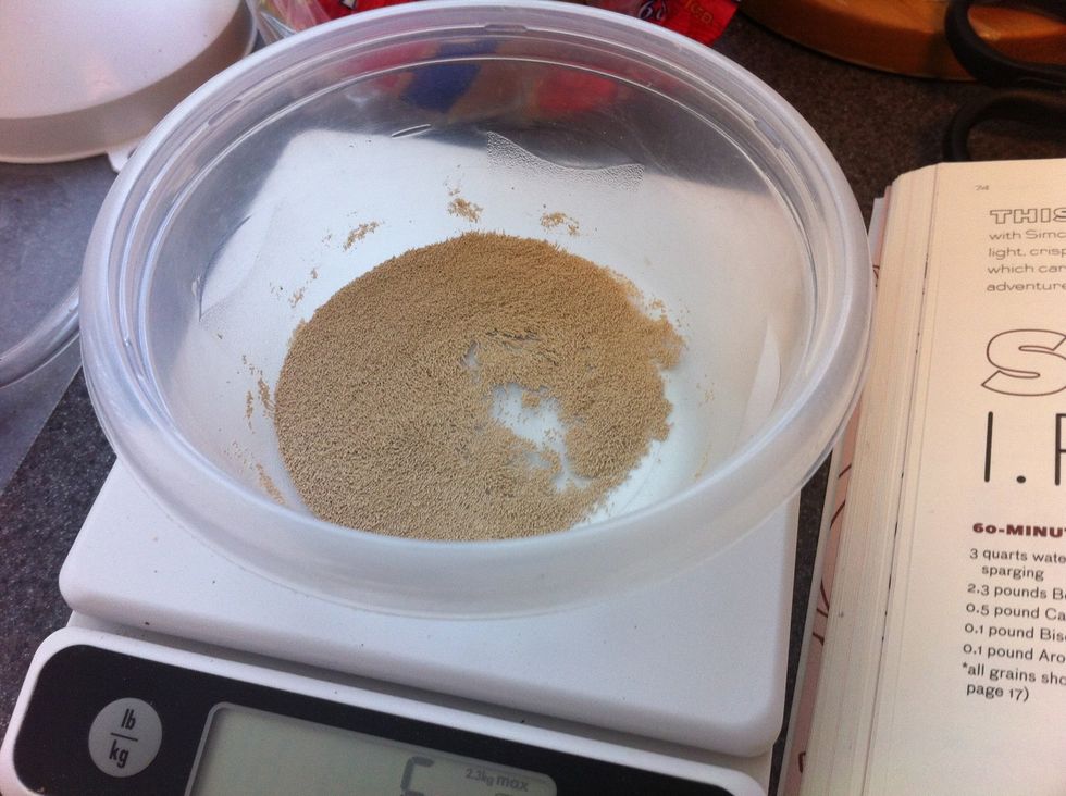 Open the safale S-04 package and prepare half a packet of the yeast.