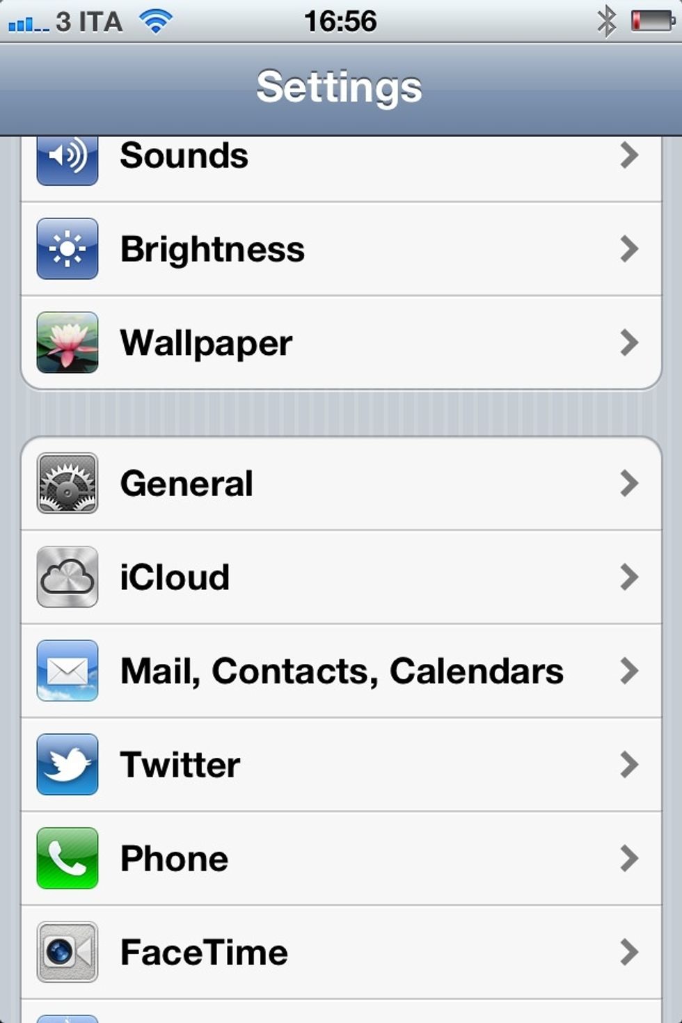 Open the Settings application and tap on General