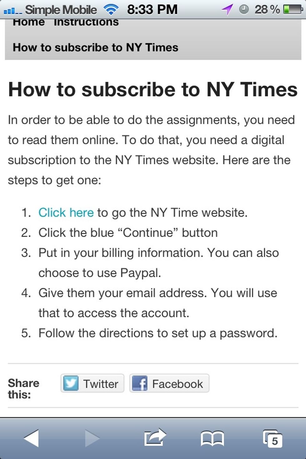 Open up any text or website