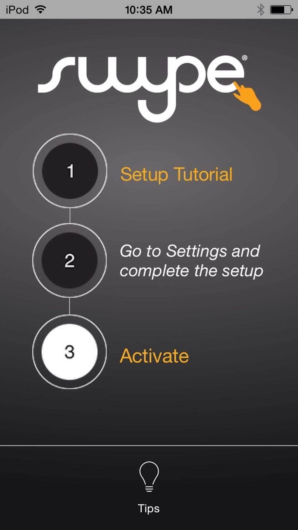 Open up Swype and tap Activate