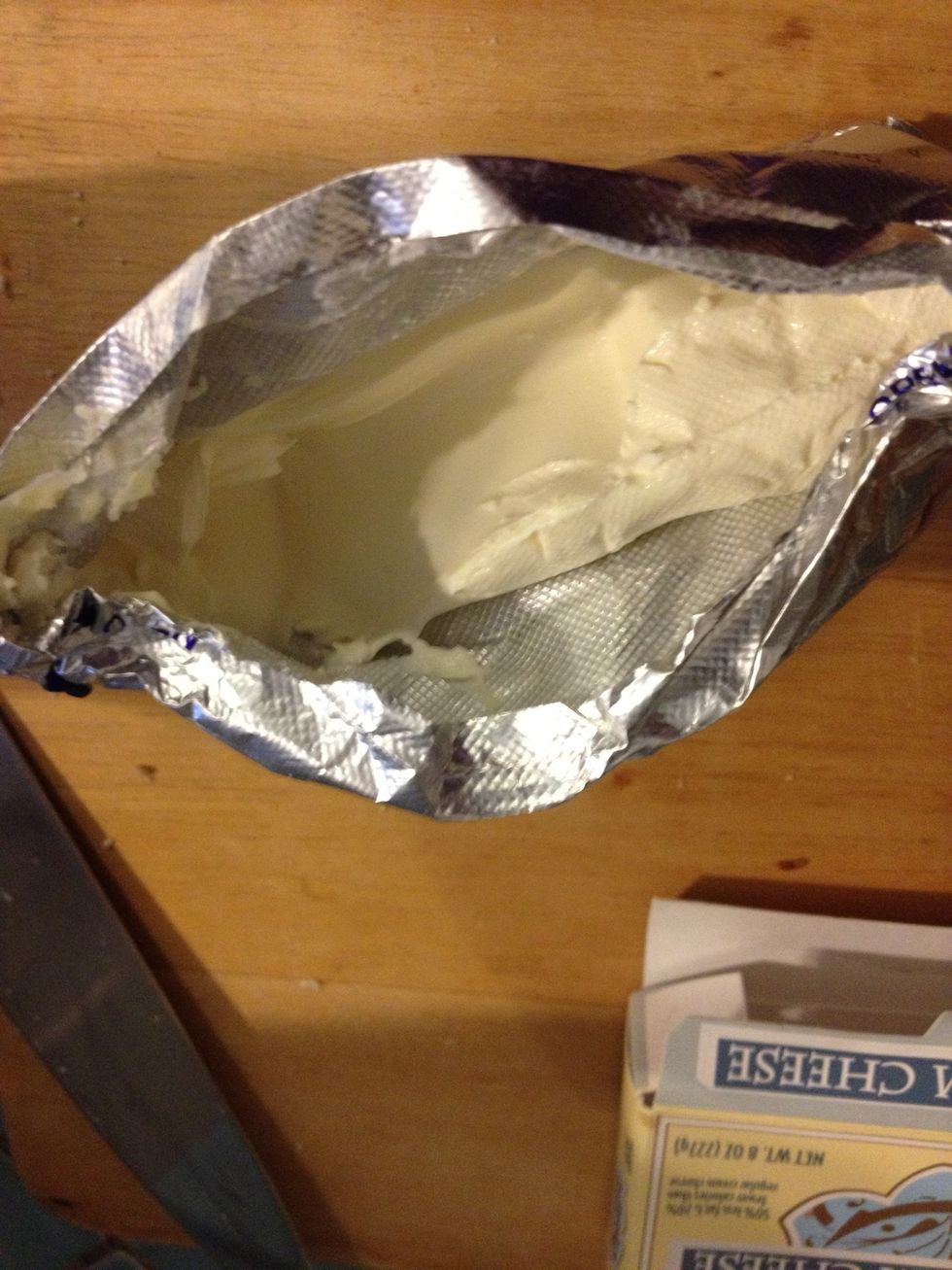 Open up the cream cheese.