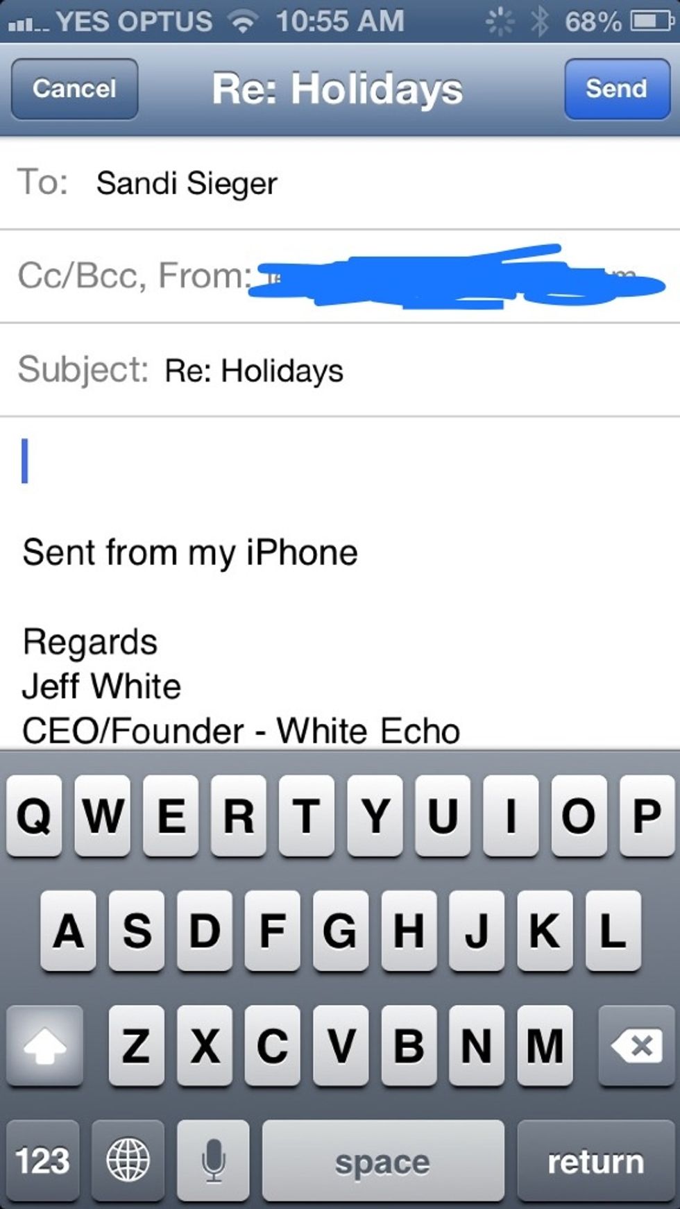 Open up the email you would like to attach the photo to.