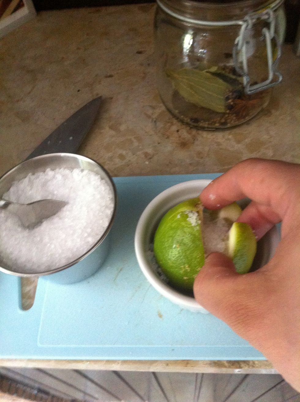 Open up the incisions and sprinkle in some salt.