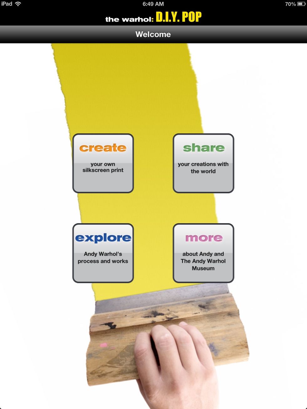 Open Warhol app (no longer free), then tap create