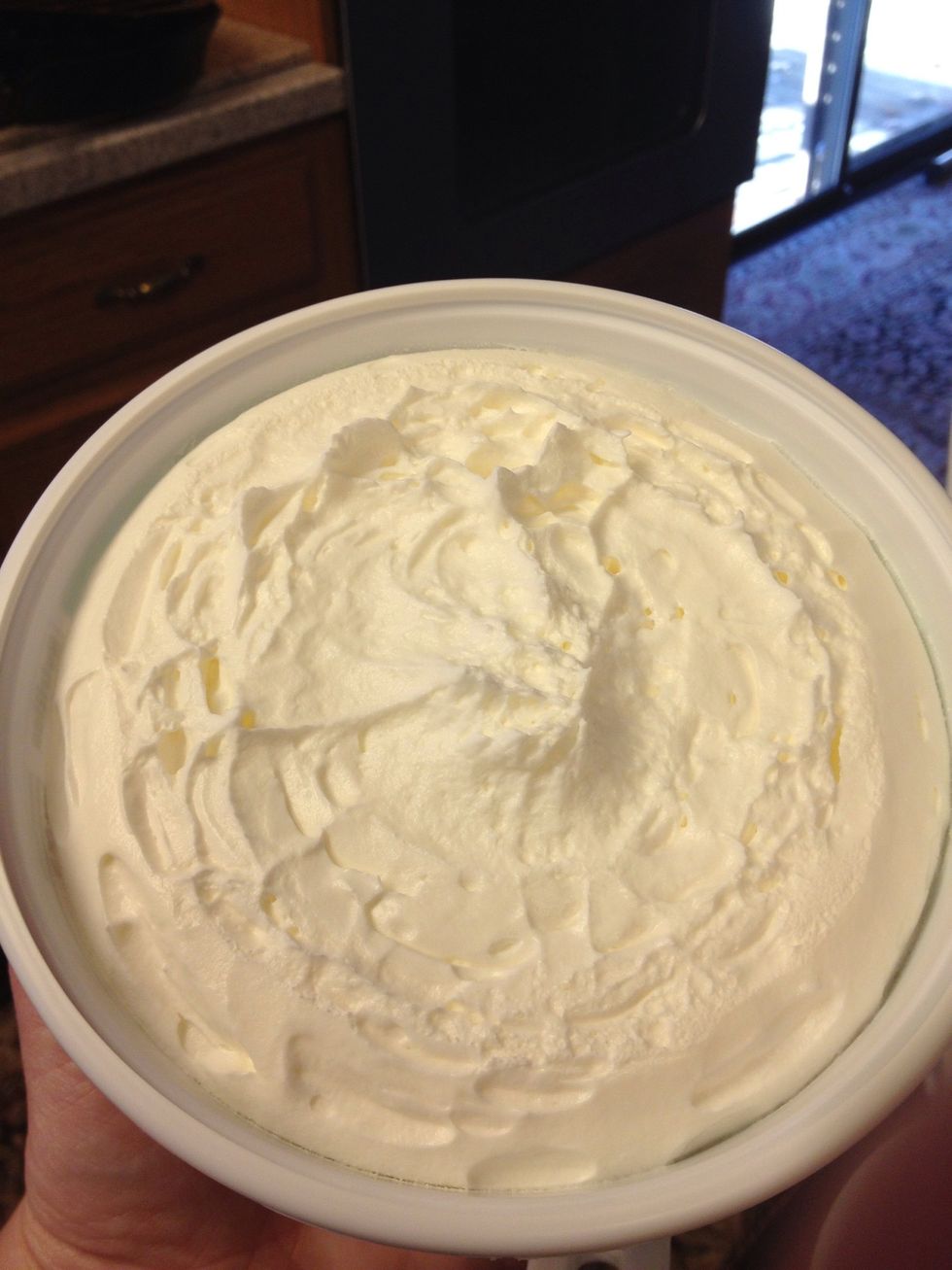 Open whipped topping. For most things, I use the can whipped cream (or make my own), but the tub topping works best here. Believe me, I've tried.
