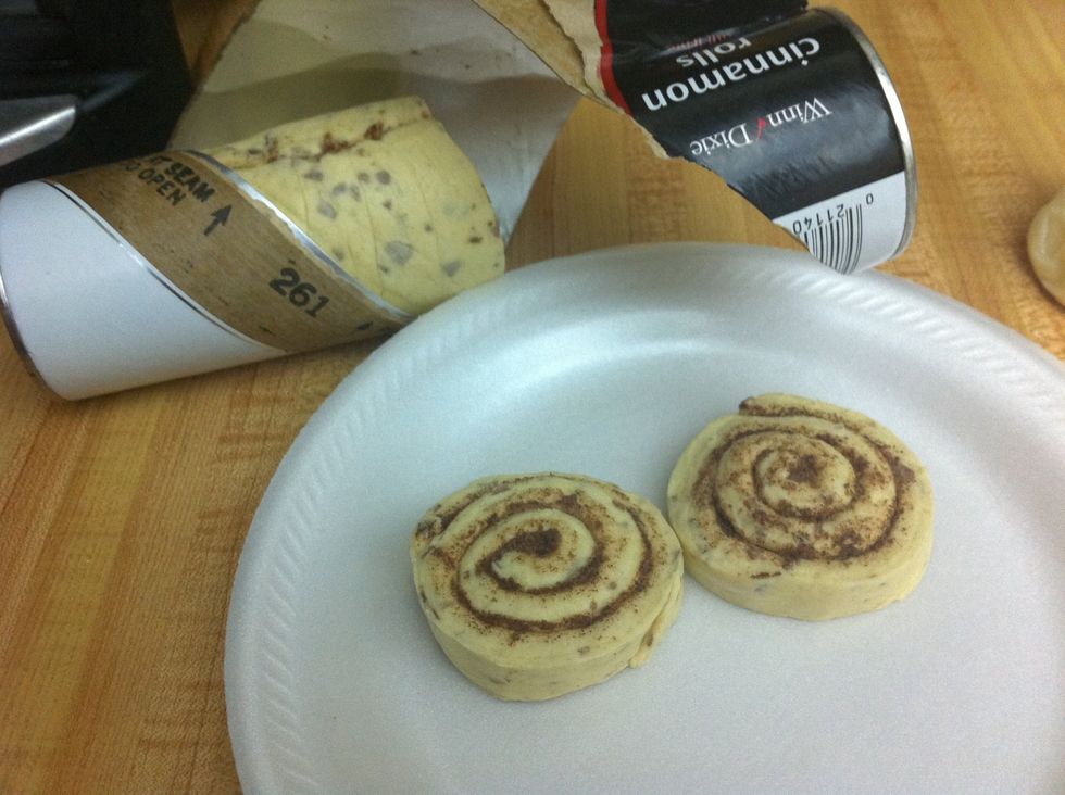 Open you container of cinnamon roll
