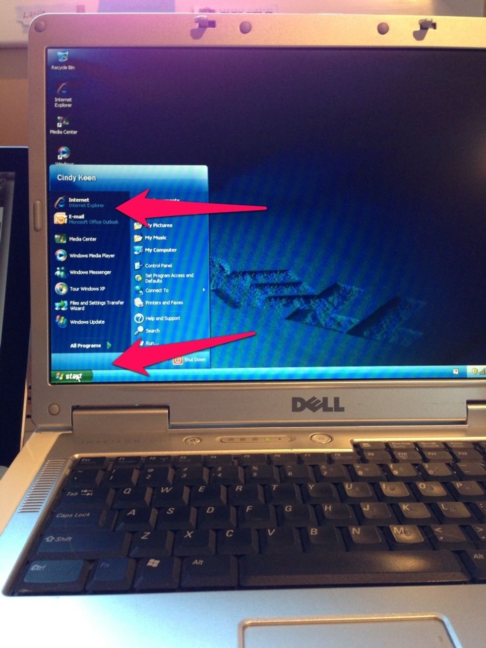 Open your Internet browser. On this computer, it's Internet explorer .