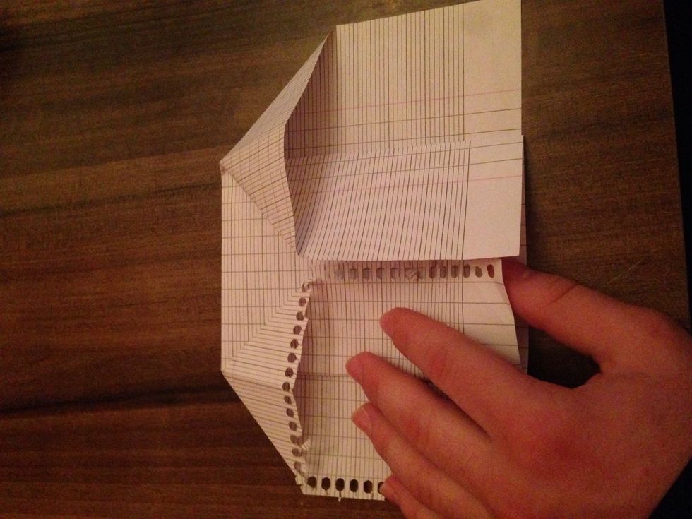 Open your paper in the right side and make it like the picture and the same for the left side