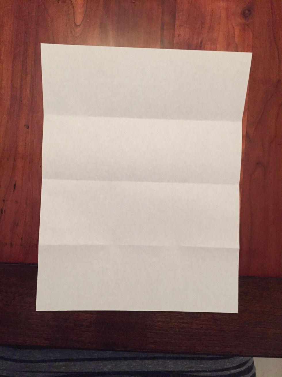 Open your paper. Your paper should have four equal sections.
