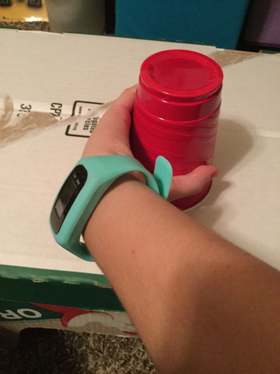 **OPTION 1** Clap once and pick up the left side of the cup with your right hand.