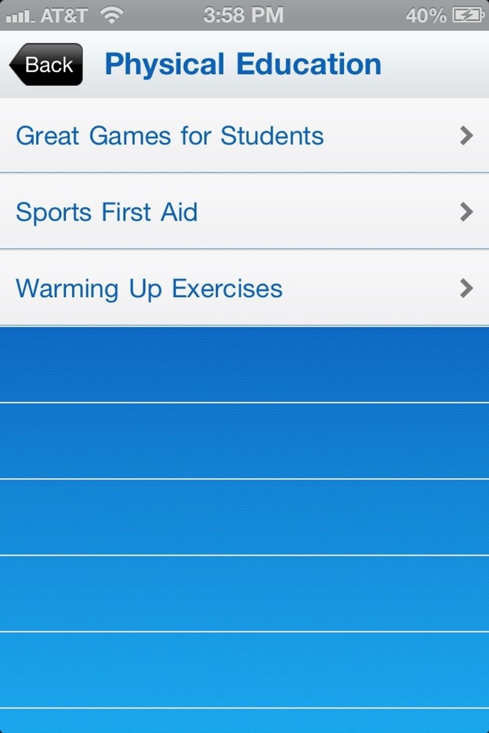 Option 2: Physical education activities you can choose. They are different activities you can perform in your class. Once you click on one of the options, you will be able to see all of the choices.