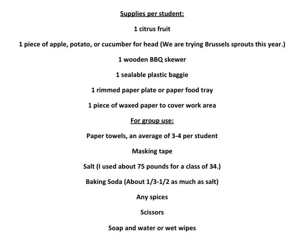 Option: add food service gloves to protect hands as citrus juice can sting cuts, lotion as natron is drying to skin