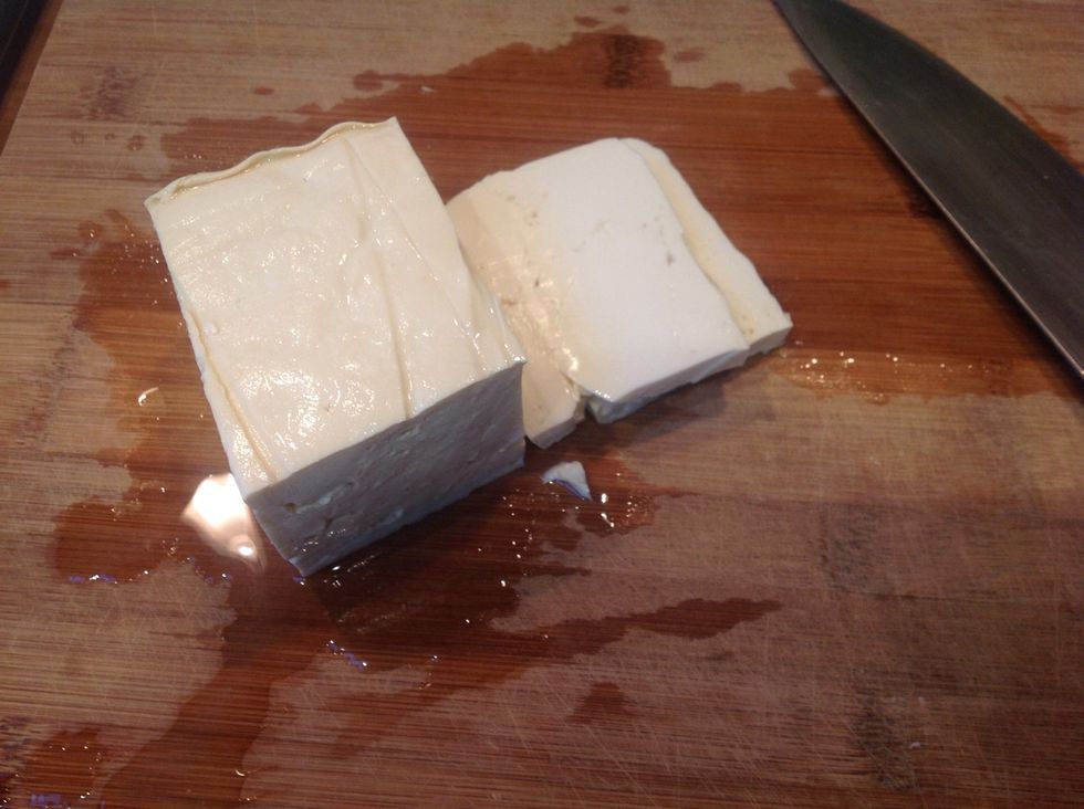 Option B: slice the tofu into 1/4 inch flat slices.