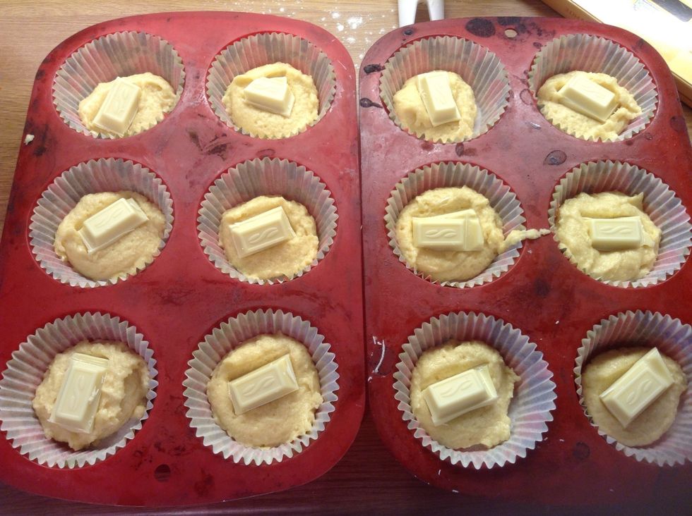 Optional- add a piece of chocolate, it actually sunk and made a crunchy base, not the effect I was going for!