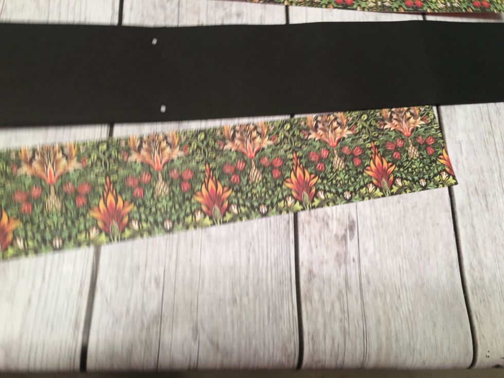 Optional: .After completing my album, I decided because of the size that it needed a closure. Cut 2 pieces of cardstock to wrap around album and 1 piece of patterned paper.   Or add a ribbon tie.