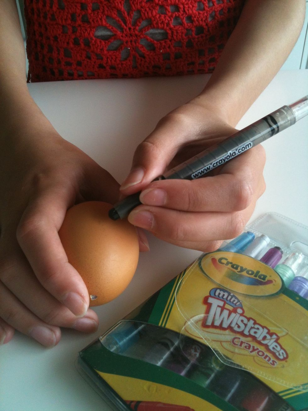Optional: decorate your egg with crayons.