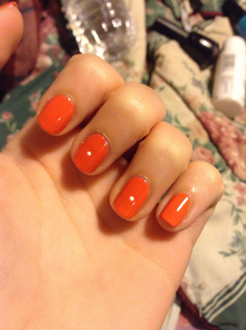 *optional* I have a problem with centering, so with a toothpick I just marked where the tips of my triangles should be