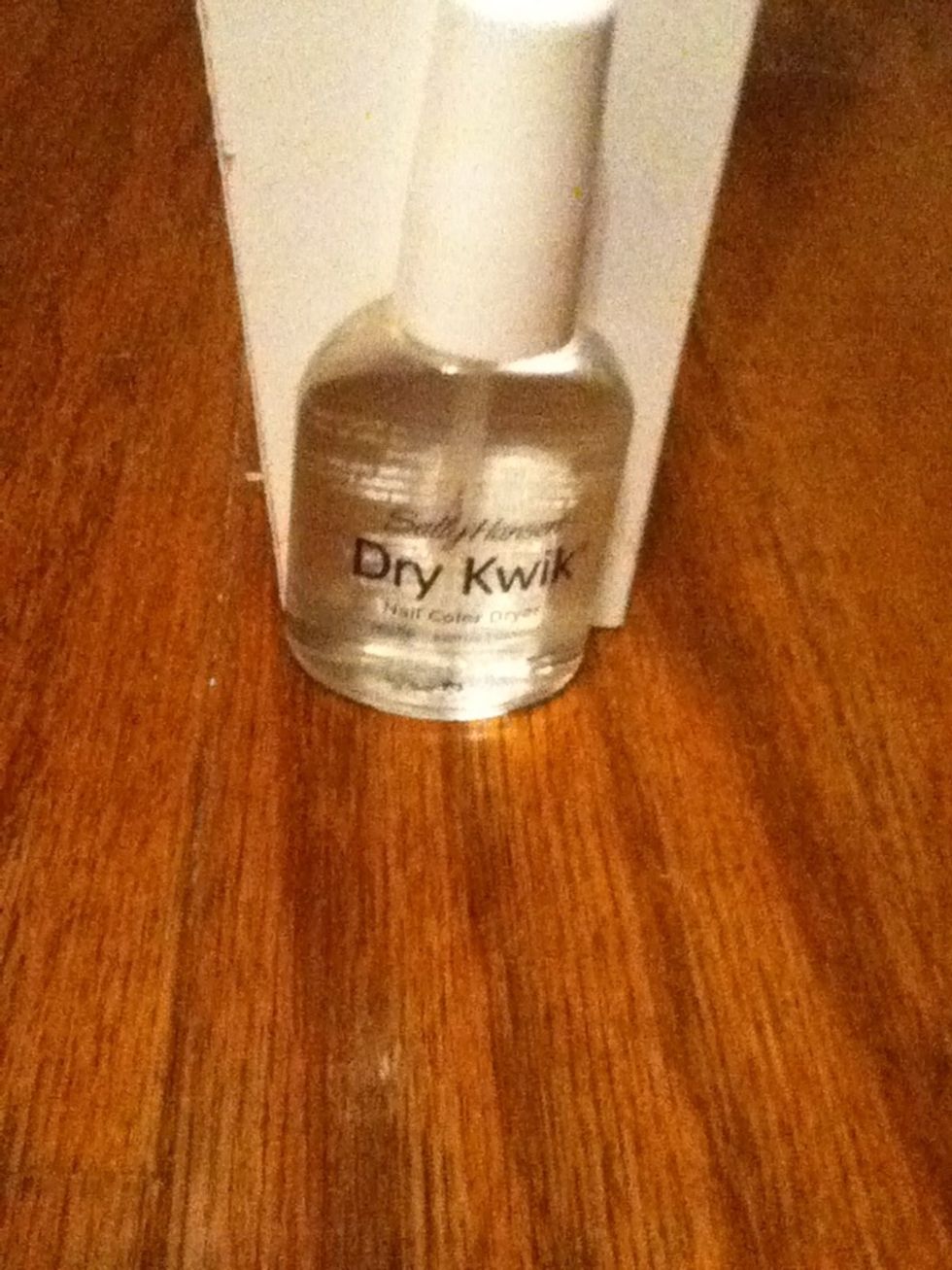 ( optional ) If you want, you can put a quick dry to speed up the drying process. This is Sally Hansen Dry Kwik. If you do this, make sure it isn't too thick.