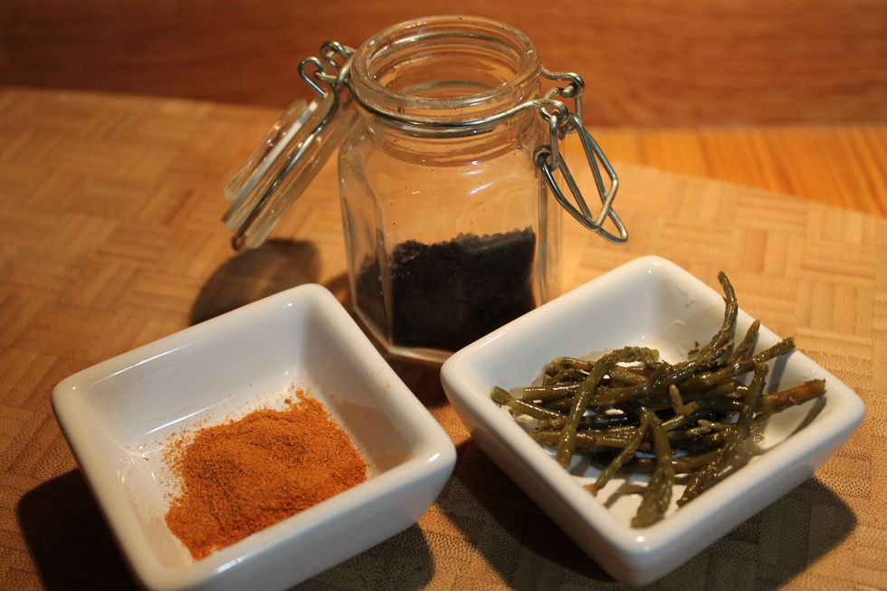 Optional ingredients: Ground Black Seaweed, Jalape\u00f1o powder, Pickled Beach Asparagus. Adjust this salad to your personal preference. The Jalape\u00f1o powder gives this salad a nice kick!