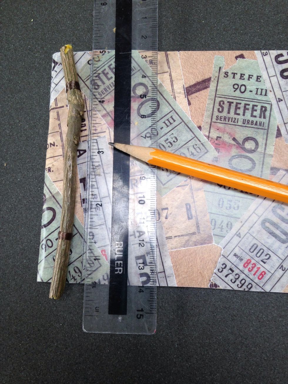 Optional: So your book will open easily, using a ruler and sharp pencil, draw a firm line under the stick.