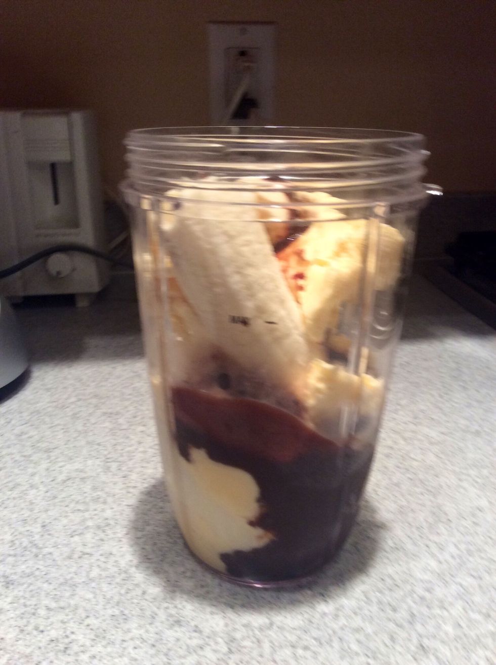 (Optional Step) Add half a banana and/or 1 teaspoon of vanilla