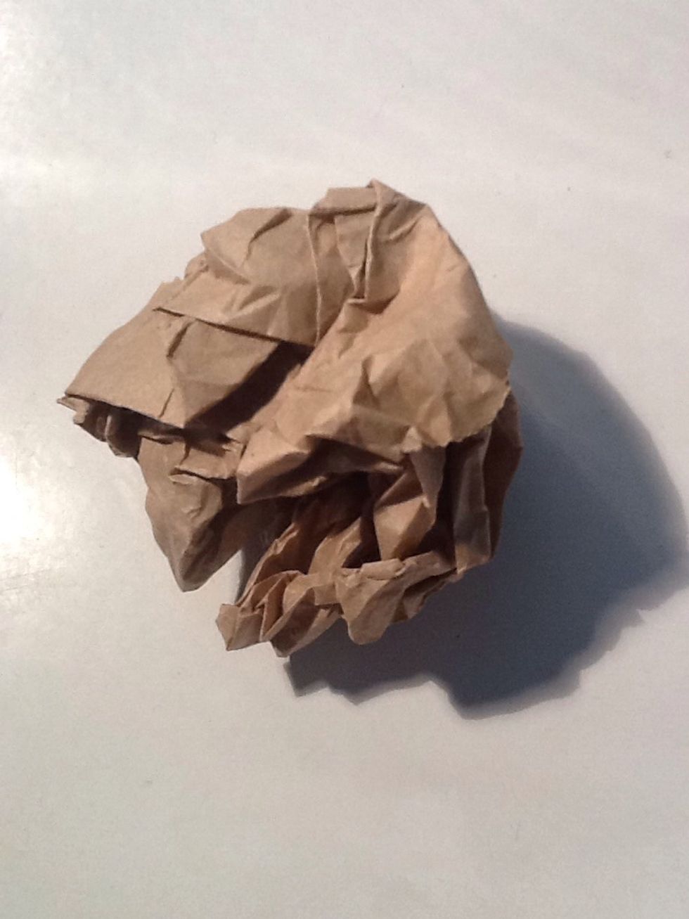 Optional to make the inside of your card pretty: Scrunch up a paper bag.