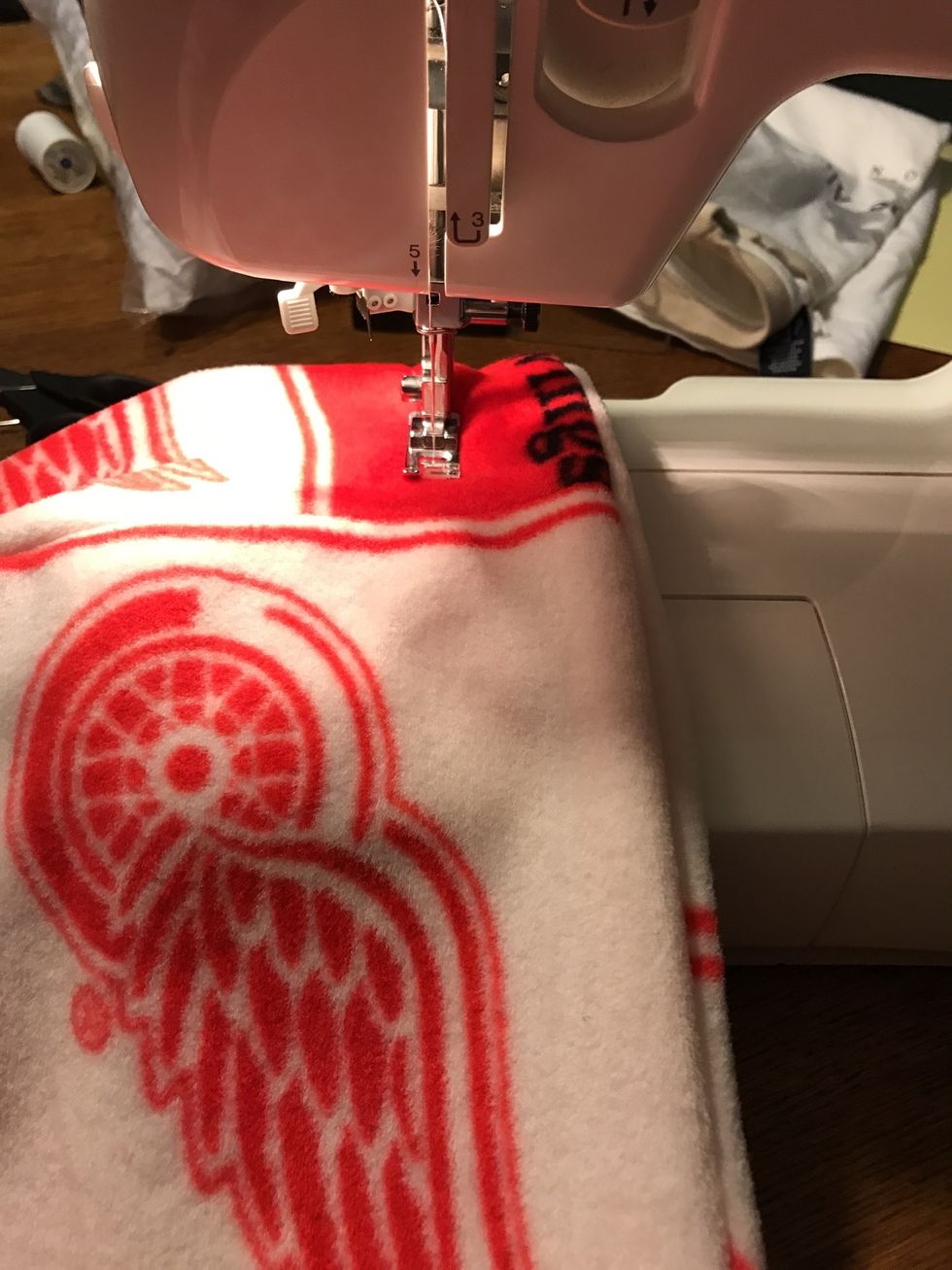 Optional- top stitch a 3" border around the entire blanket