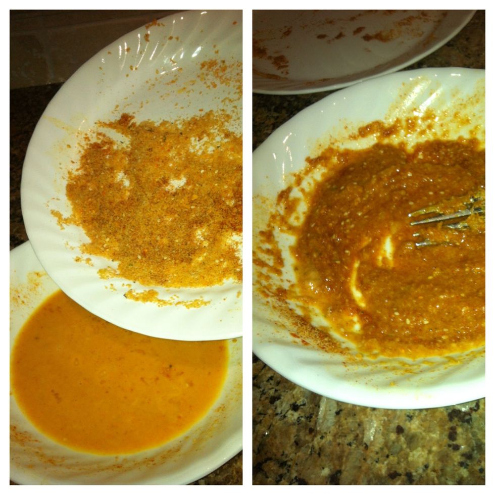 Optional: You can create little patties from the remaining dry and wet mixtures.