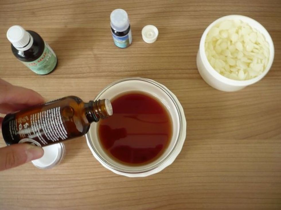 Optionally, add 3 drops of Vitamin E oil. Vitamin E is an antioxidant so it will prolong the shelf life of the salve but it is not necessary to use if you will use the salve in a short time.