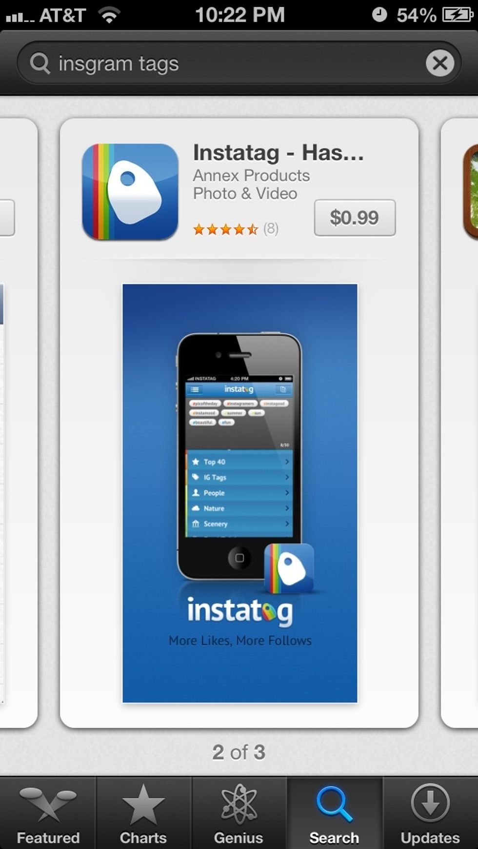 Or a better app which is $.99 called Instatags