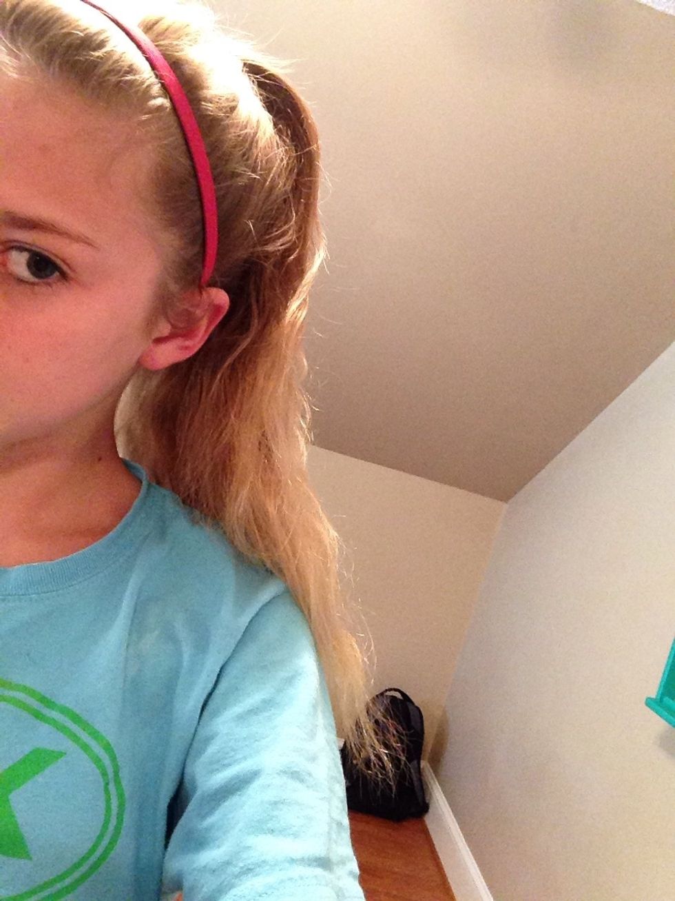 Or a simple ponytail and if I don't plan on swimming I might add a headband