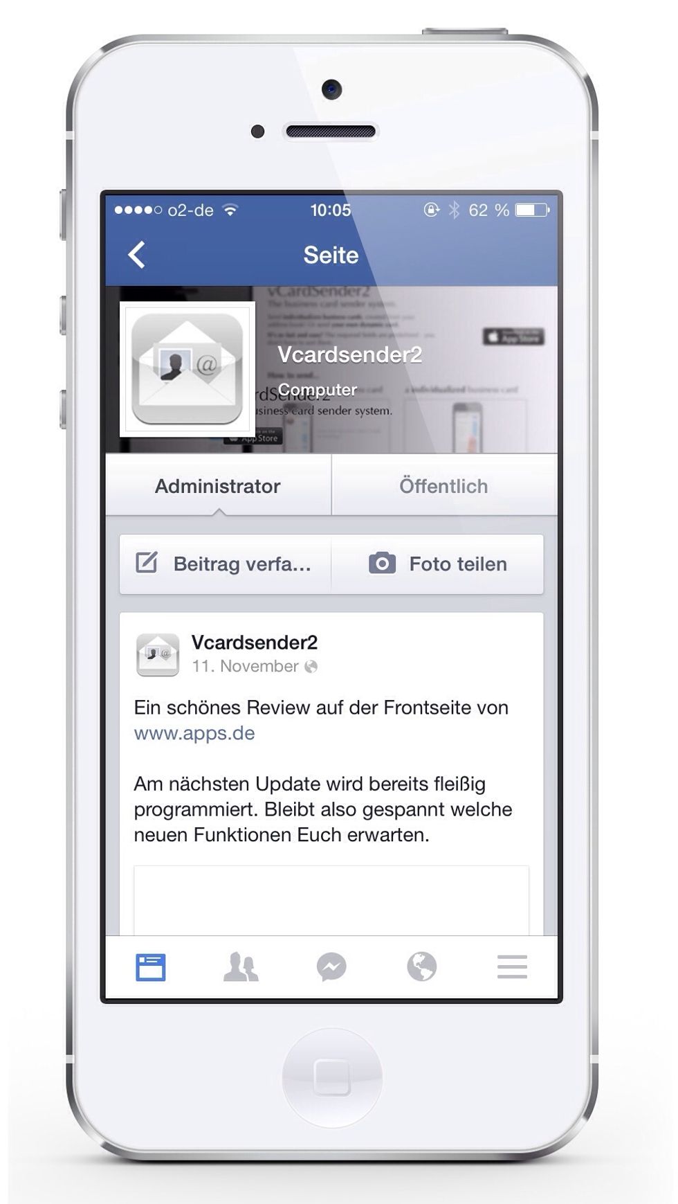 Or check out: facebook.com/vcardsender2 for more information or the AppStore Link.