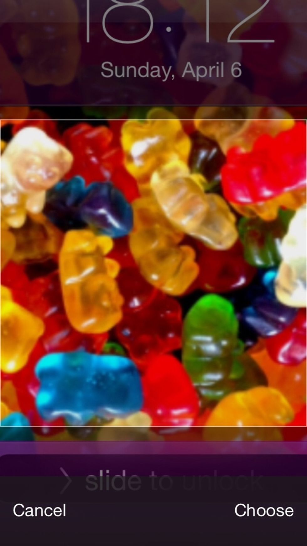 Or choose a photo instead. Here i chose a photo of gummy bears.