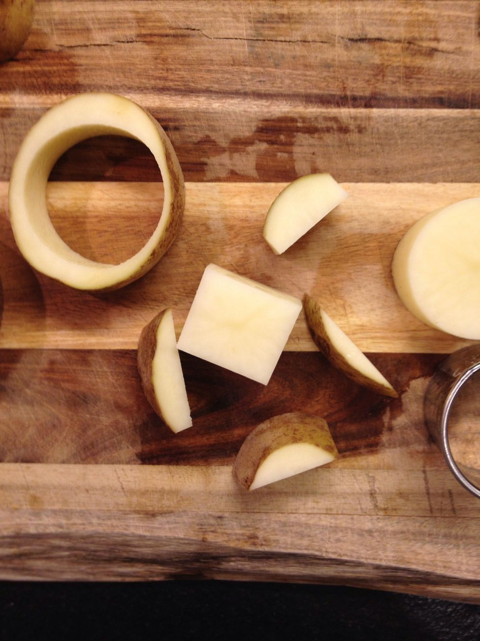 Or even make shapes. (Don't do it, you waste delicious potatoes)