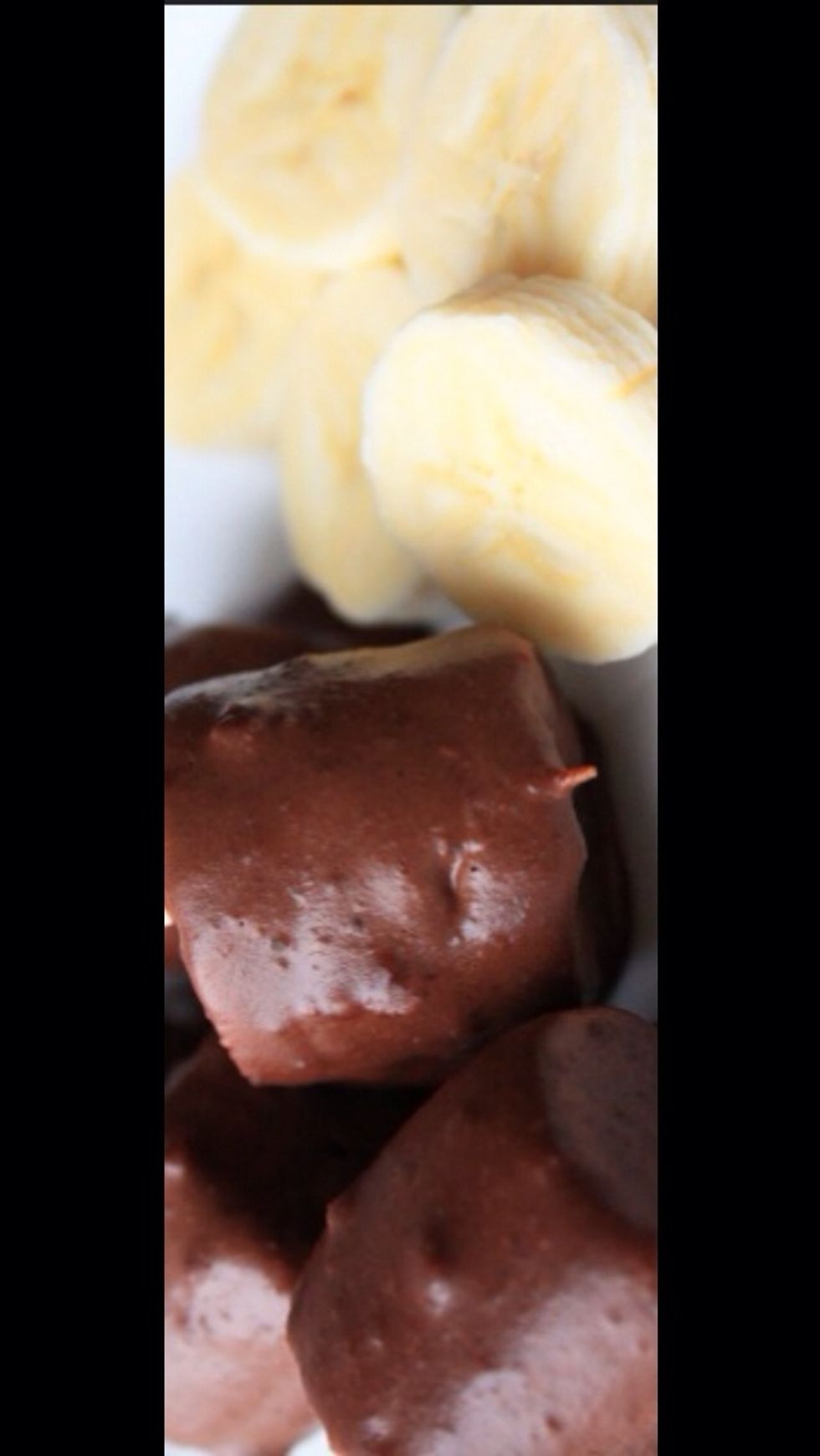 Or just cover the frozen slices  in chocolate for pop in your mouth morsels.