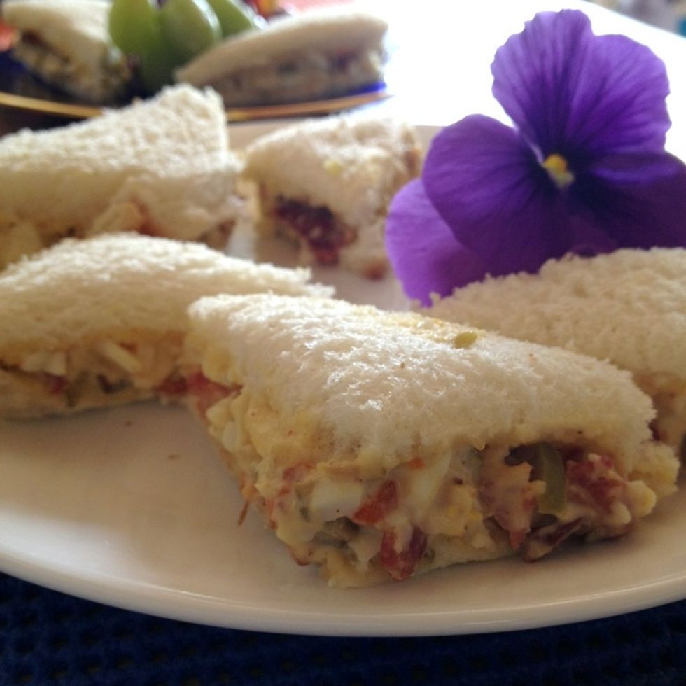 or more traditionally, cut in quarters ...