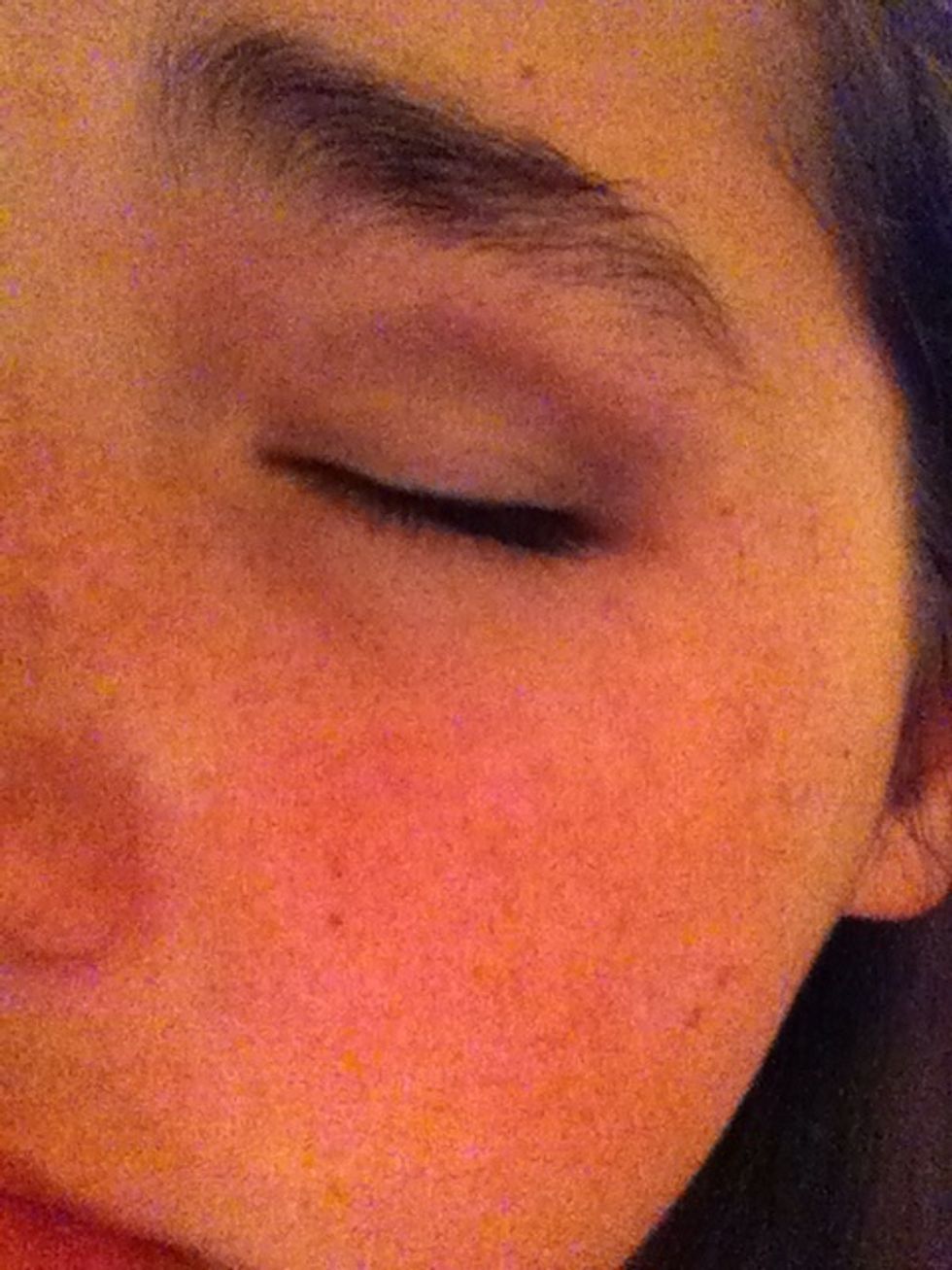 Or put it along the edge on the top and side of your eyelid.