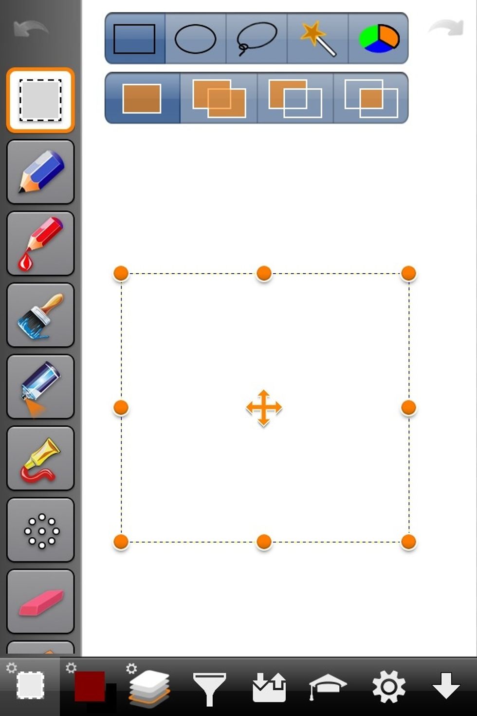 Or resize the square by dragging the orange dots.