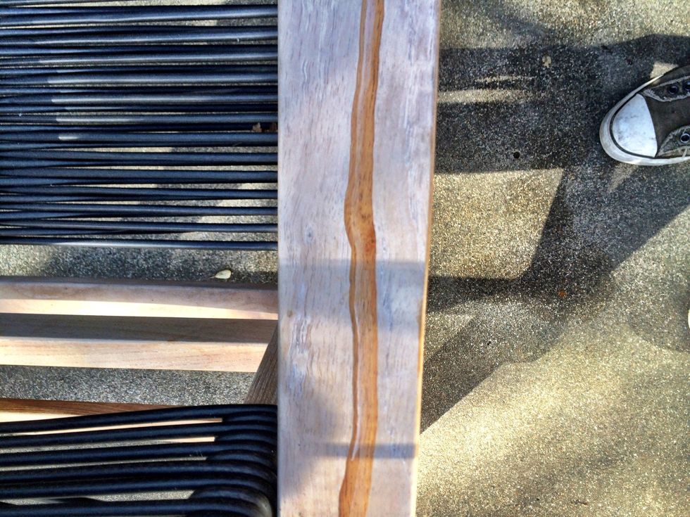 Or right on the wood. Don't let it sit in a single line like this though. It can darken in this spot.