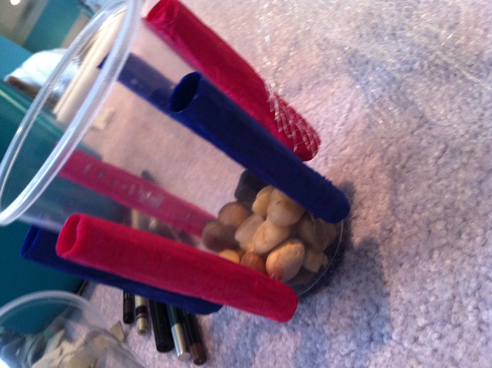 Or rocks (also one dollar at the dollar store)
