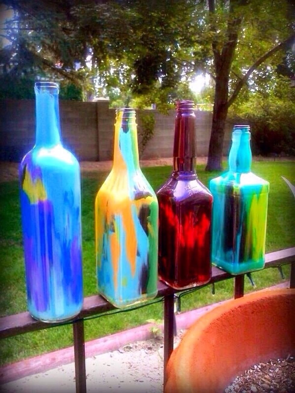 Or squirt paint inside and swirl around for a scratch free surface. Do not drink or serve out of this after this process.