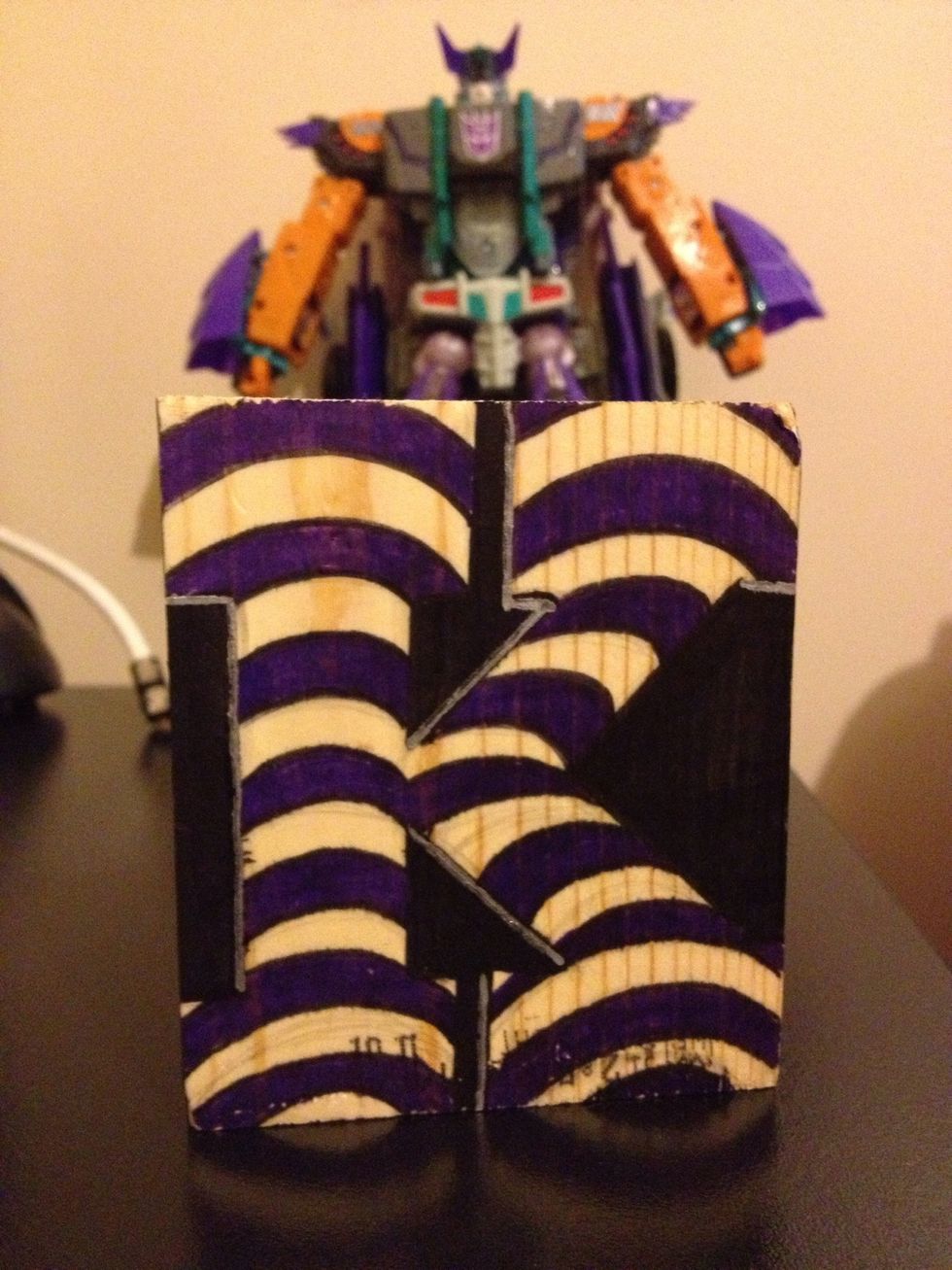 Or this but I think this is a little too much. Went a bit overboard with it. Note that when using markers don't press to hard when coloring or tracing on wood. You will mess up the tips.