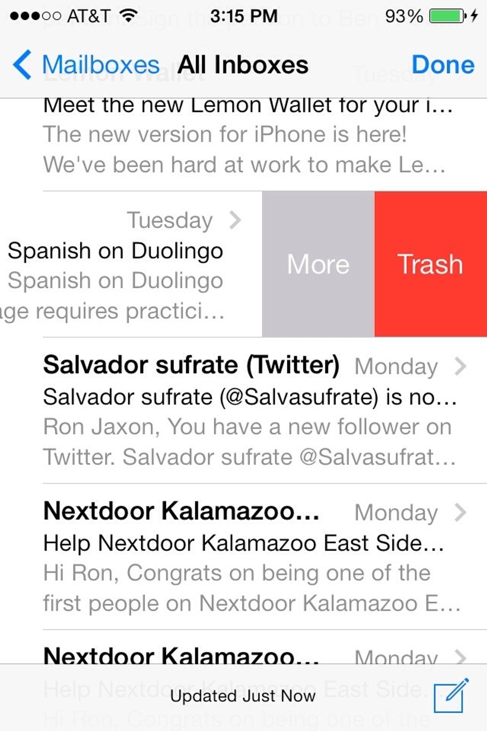 Or trash. The difference depends on the type of email account it's for. For more options tap "More".